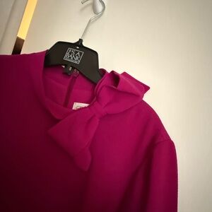 Eliza J Magenta Long Sleeve Dress with Bow